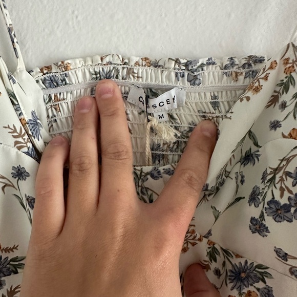 White Floral Midi Dress by Crescent - Picture 5 of 7